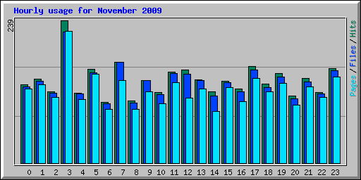 Hourly usage for November 2009