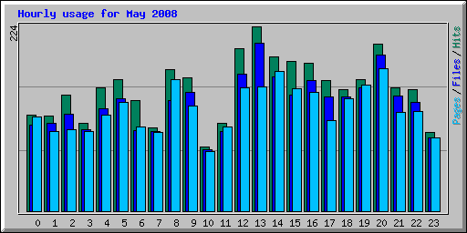 Hourly usage for May 2008