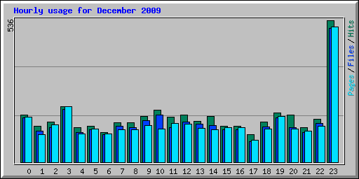Hourly usage for December 2009