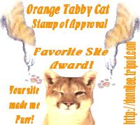 Orange Tabby Favorite Site Award