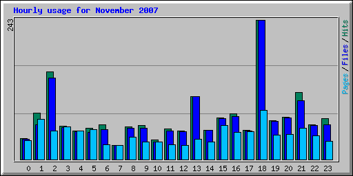 Hourly usage for November 2007