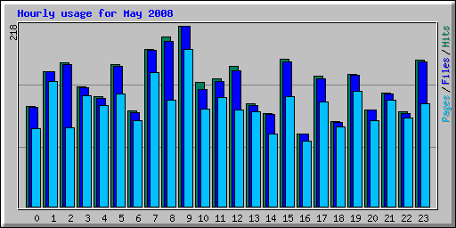 Hourly usage for May 2008
