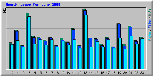 Hourly usage for June 2009
