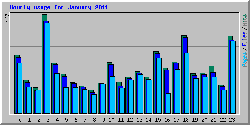 Hourly usage for January 2011
