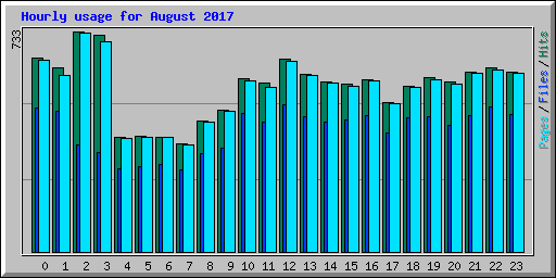 Hourly usage for August 2017