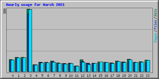 Hourly usage for March 2021