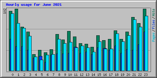 Hourly usage for June 2021