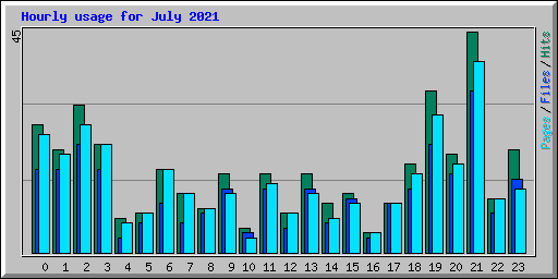 Hourly usage for July 2021