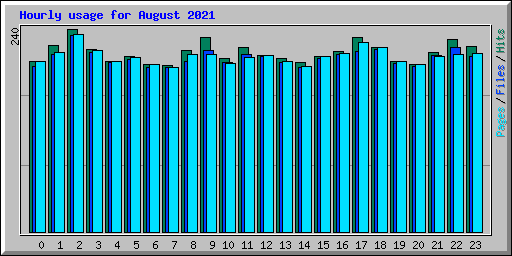 Hourly usage for August 2021