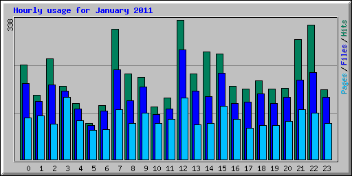 Hourly usage for January 2011