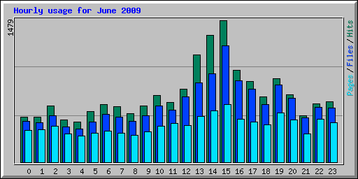 Hourly usage for June 2009