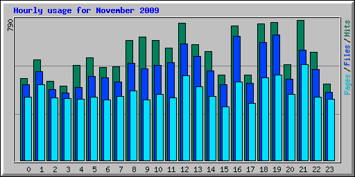 Hourly usage for November 2009