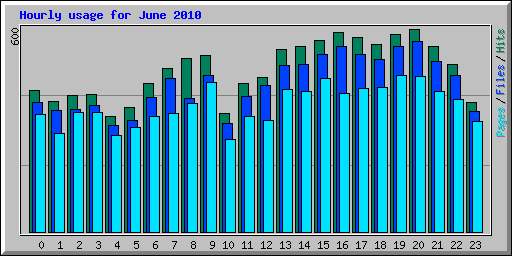 Hourly usage for June 2010