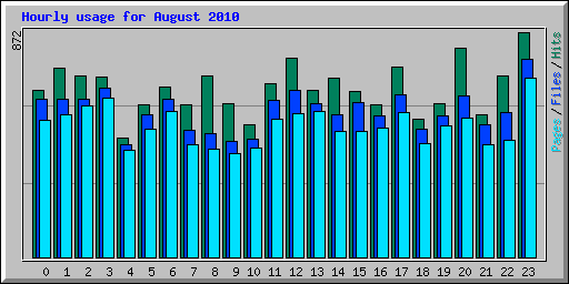 Hourly usage for August 2010