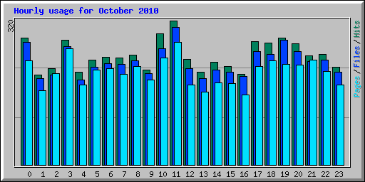 Hourly usage for October 2010