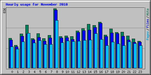 Hourly usage for November 2010