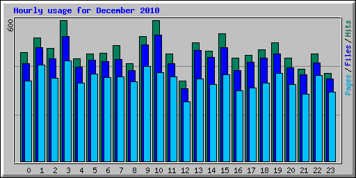 Hourly usage for December 2010