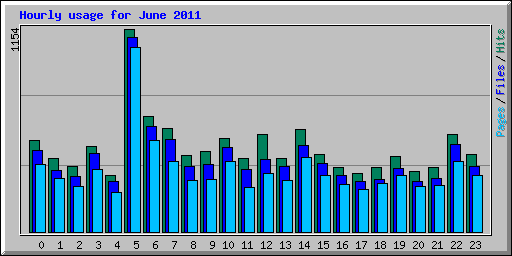 Hourly usage for June 2011