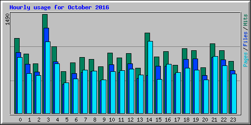 Hourly usage for October 2016