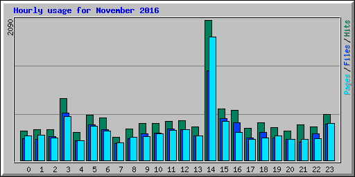 Hourly usage for November 2016