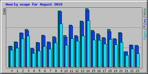 Hourly usage for August 2019