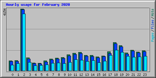 Hourly usage for February 2020