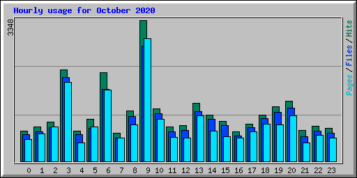 Hourly usage for October 2020