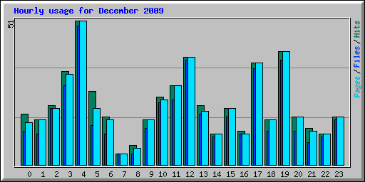 Hourly usage for December 2009