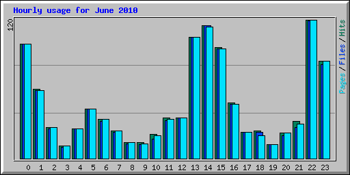 Hourly usage for June 2010