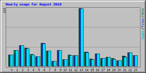 Hourly usage for August 2010