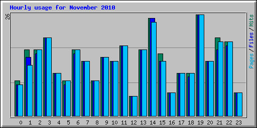 Hourly usage for November 2010