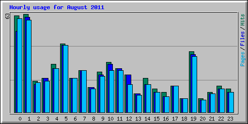 Hourly usage for August 2011