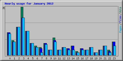 Hourly usage for January 2012