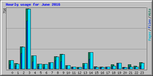 Hourly usage for June 2016