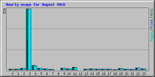 Hourly usage for August 2016