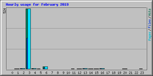 Hourly usage for February 2019