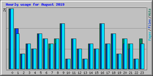 Hourly usage for August 2019