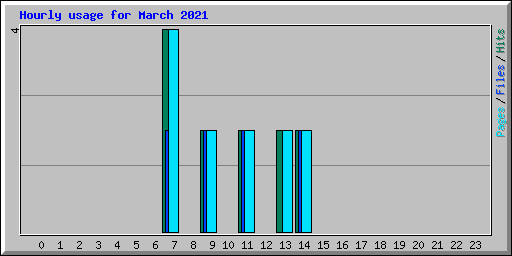 Hourly usage for March 2021