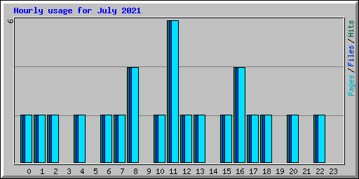 Hourly usage for July 2021