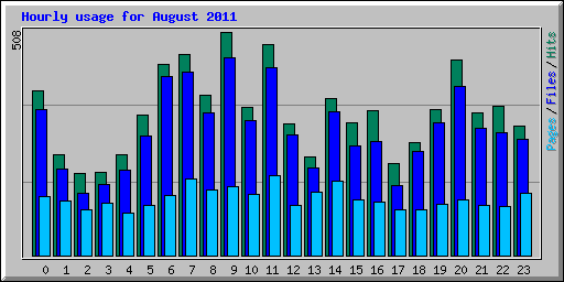 Hourly usage for August 2011
