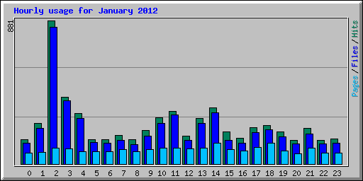Hourly usage for January 2012