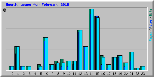 Hourly usage for February 2018