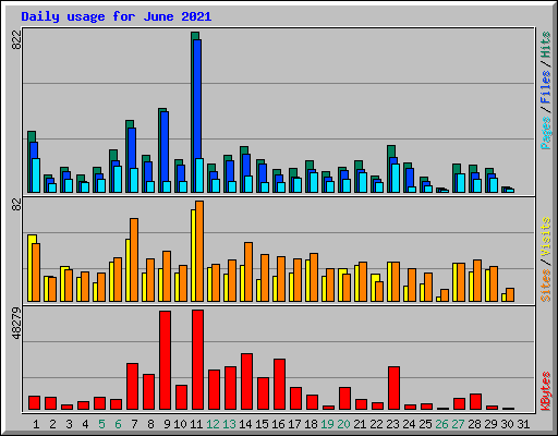 Daily usage for June 2021