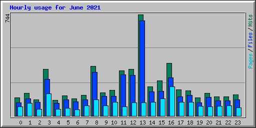 Hourly usage for June 2021
